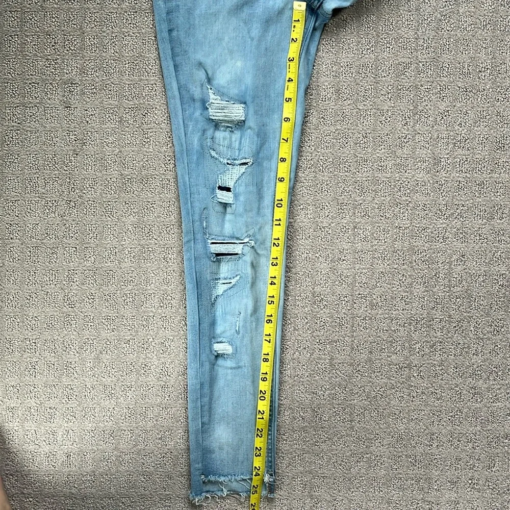 Justice High Rise Denim Jegging Light Blue Distressed Girls 10